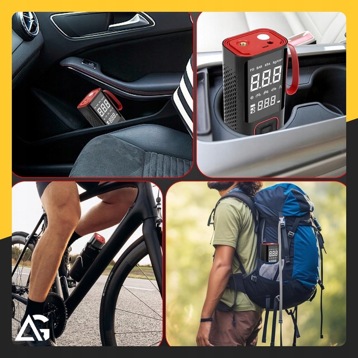 KOMPRESOR ROWEROWY SAMOCHODOWY AKUMULATOROWY POMPKA SPRĘŻARKA