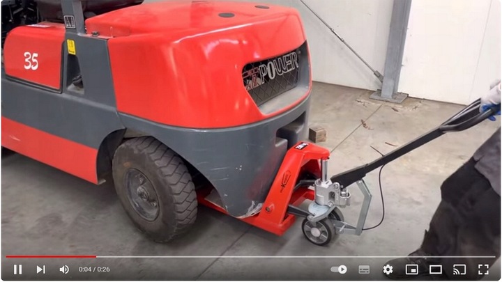 POLSKI PALECIAK ZE WSPOMAGANIEM I HAMULCEM 120x55cm 2.5t WÓZEK PALETOWY