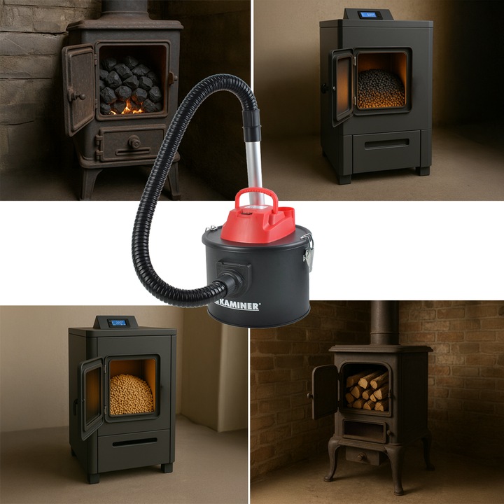 Odkurzacz Przemysłowy Bezworkowy do Kominka Popiołu Gruzu Pieca Grilla
