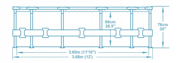 BASEN STELAŻOWY BESTWAY OGRODOWY 366x76 56681