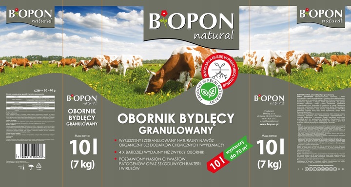 BOPON NATURAL OBORNIK BYDLĘCY nawóz naturalny granulowany Biopon 10L