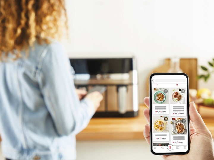 Frytkownica beztłuszczowa Tefal Grill EY905D 8.3l dwukomorowa Air