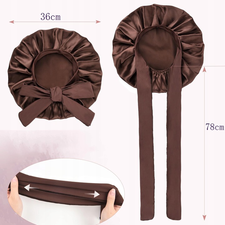 Jedwabny Czepek Do Spania Satynowy czepek na włosy do spania z opaską