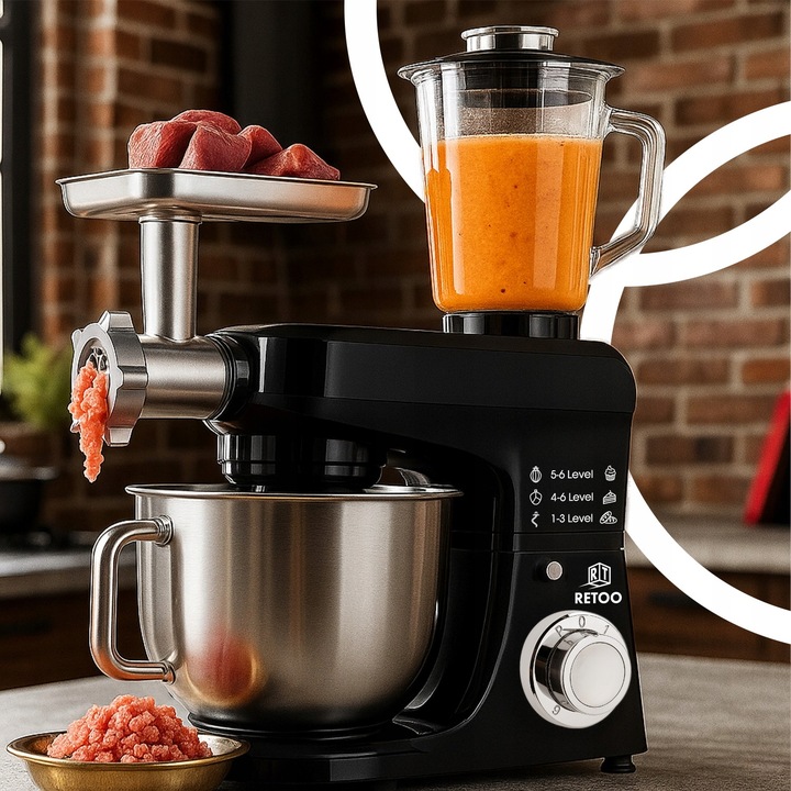 ROBOT KUCHENNY PLANETARNY Z MISĄ BLENDER MASZYNKA DO MIĘSA MIKSER 5w1