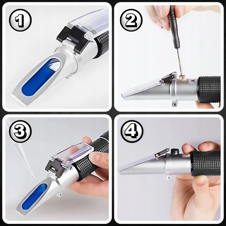 REFRAKTOMETR DO MIODU CUKROMIER + ZAWARTOŚĆ WODY KALIBRACJA MIERNIK CUKRU