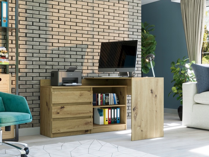 Biurko narożne i komoda zestaw 120x50 artisan N-15