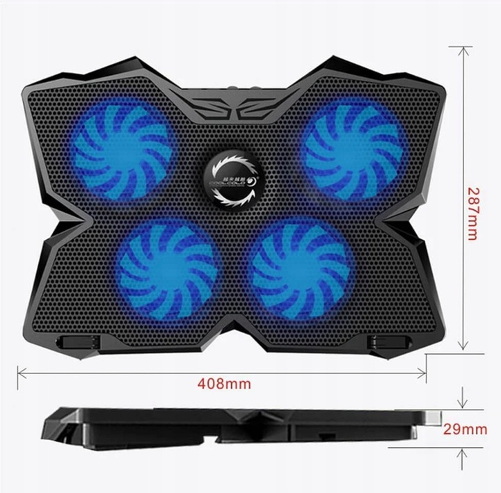 PODSTAWKA CHŁODZĄCA POD LAPTOPA PODKŁADKA USB LED DO NOTEBOOKA