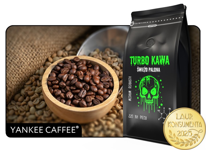 TURBO Kawa ziarnista Do ekspresu 1kg 100% Robusta 220 NA PIECU