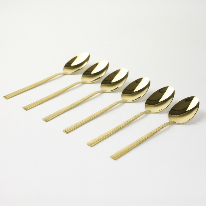 Komplet sztućców sztućce JAGNA 48-elementowy złoty POŁYSK DLA 12 OSÓB ZŁOTE