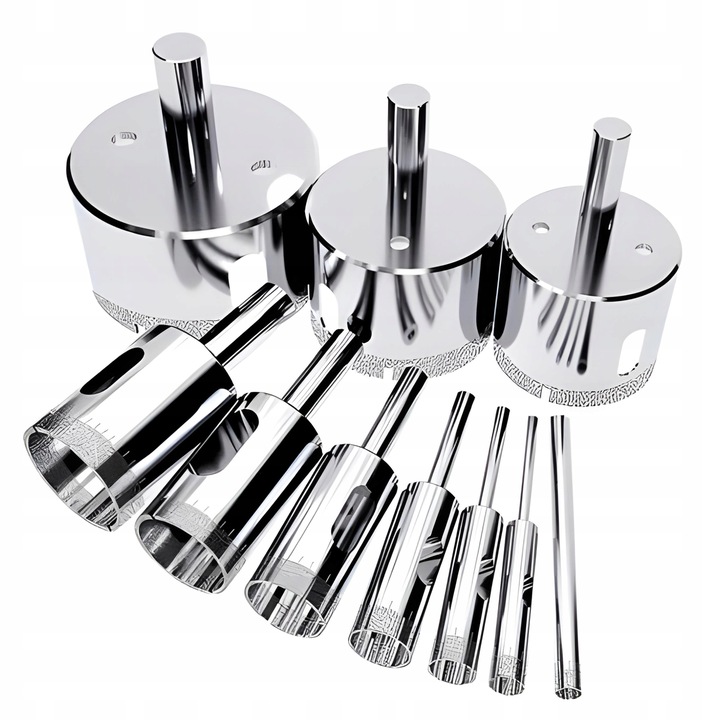 OTWORNICE DIAMENTOWE DO PŁYTEK GRESU SZKŁA KORONKA ZESTAW 10 szt