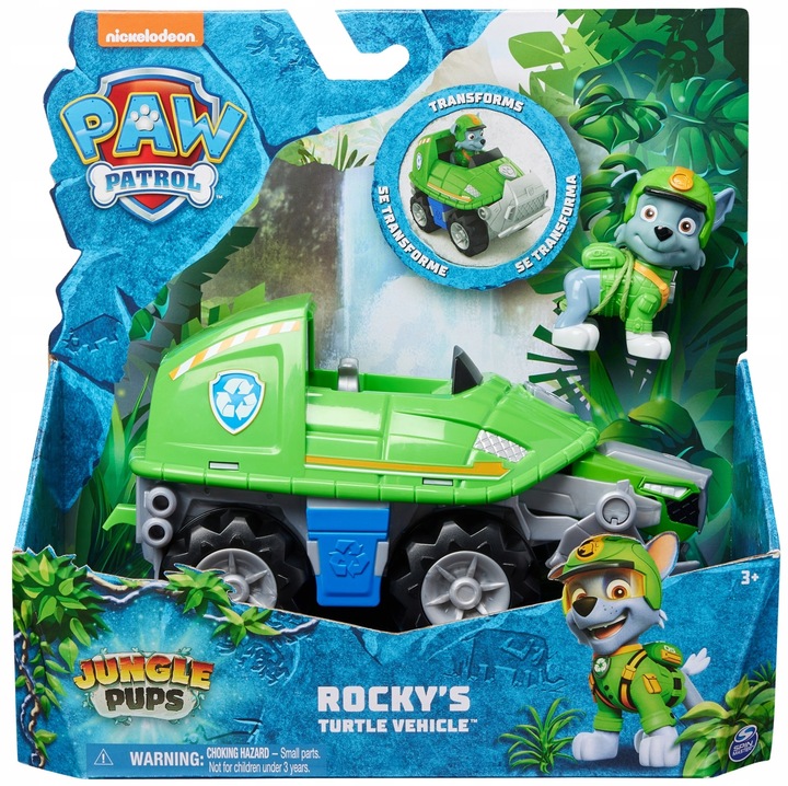 PSI PATROL POJAZD Z DŻUNGLI JUNGLE ROCKY + FIGURKA ZIELONA