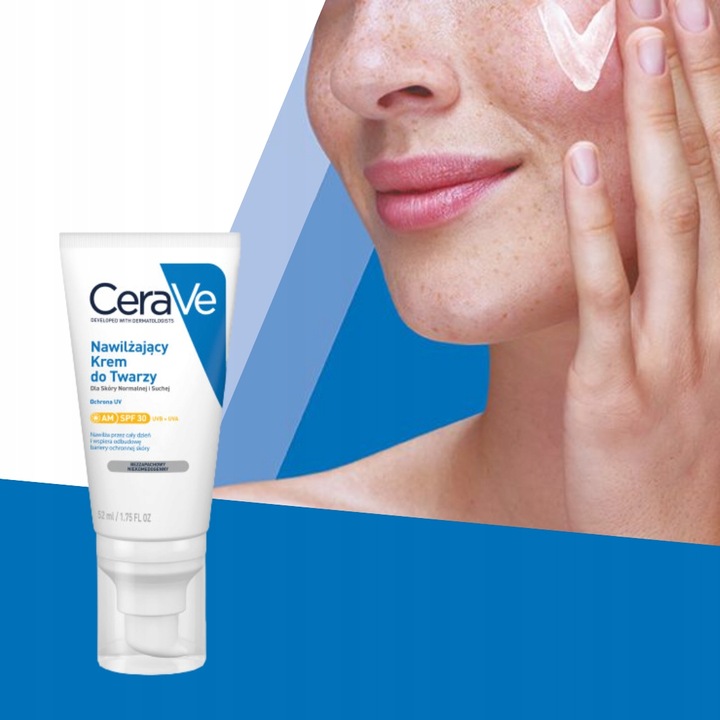 CeraVe Krem Nawilżający do Twarzy, Skóra Normalna i Sucha z SPF 30 52ml