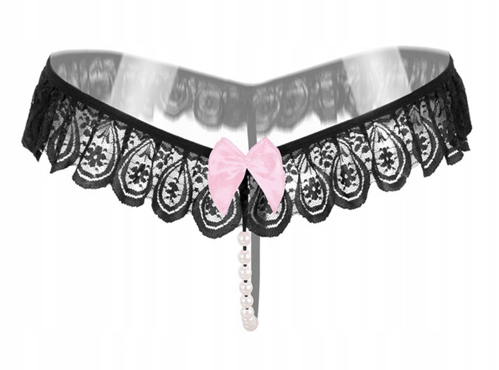 Koronkowe Stringi Perełkami Bielizna Noc Poślubna