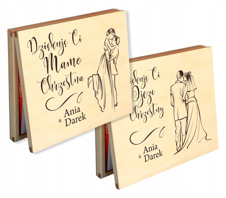 PODZIĘKOWANIE DLA RODZICÓW CHRZESTNYCH NA ŚLUB WESELE Z GRAWEREM IMIONA