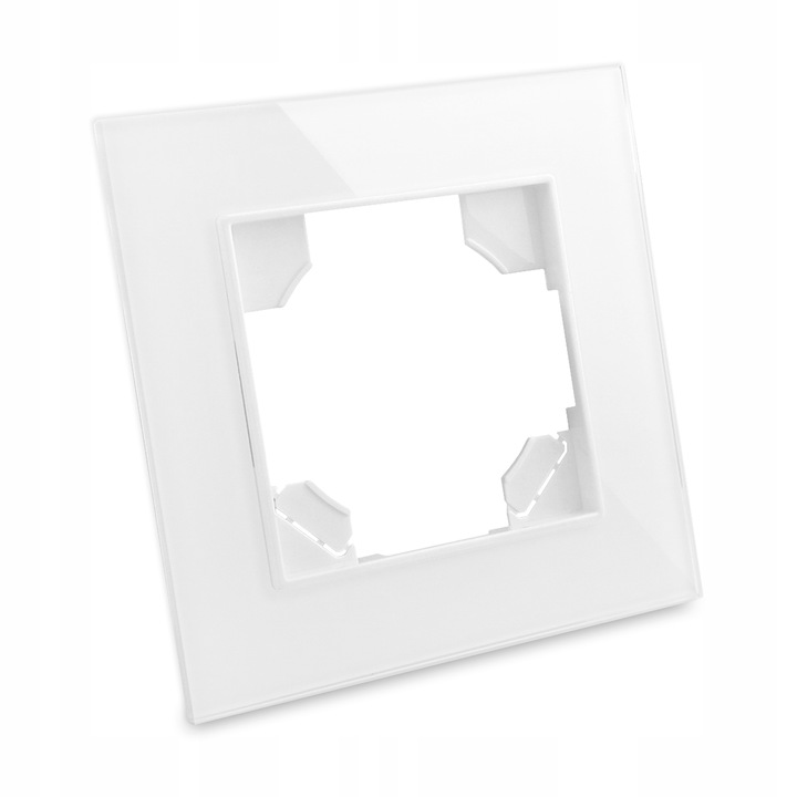 Gniazdko pojedyncze SZKLANE 230V KONTAKT z BOLCEM uziemieniem BIAŁE + USB C