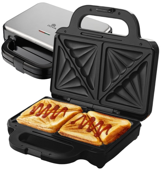 TOSTER OPIEKACZ DO KANAPEK TOSTÓW SANDWICH 1000W STAL NIERDZEWNA