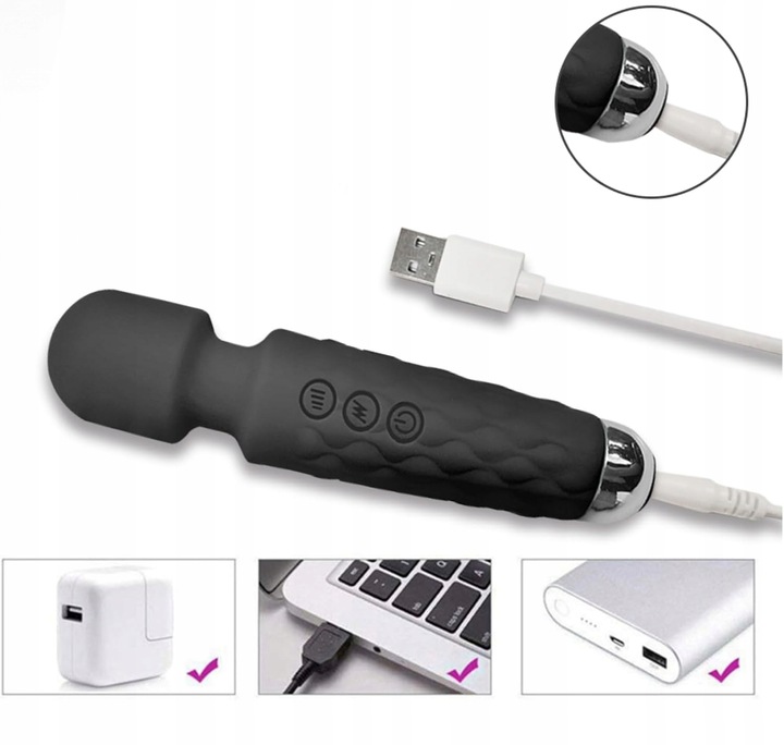 MASAŻER ŁECHTACZKI MOCNY WIBRATOR MAGICZNA RÓŻDŻKA STYMULATOR MAGIC WAND