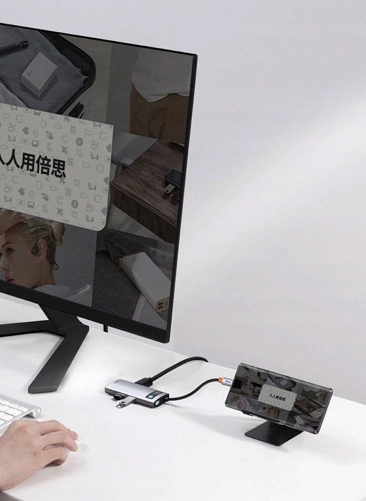 Baseus Metal Gleam 4w1 wielofunkcyjny HUB USB Typ C - USB Typ C Power Deliv