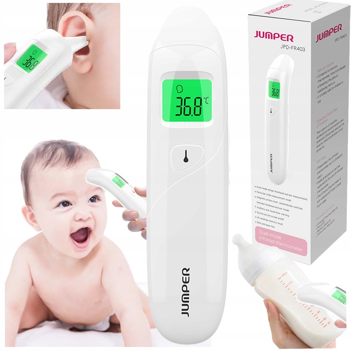 MEDYCZNY termometr bezdotykowy podczerwień do ucha czoła JUMPER JPD-FR403