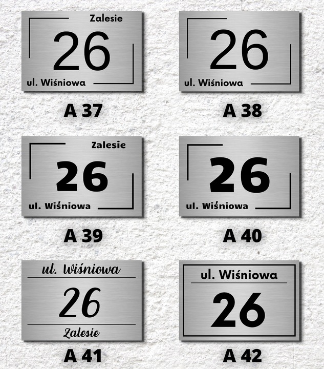 TABLICZKA TABLICA ADRESOWA NUMER DOMU ALUMINIOWA NAZWA NR ULICY ADRES 30X20