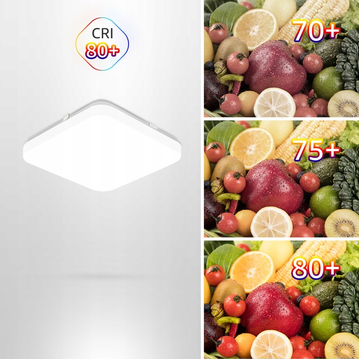 Lampa Sufitowa Plafon LED 24W 2400LM 23x23x5cm Natynkowy Biały