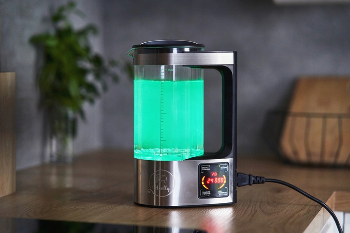 GENERATOR AKTYWNEGO WODORU JONIZATOR SZKLANY 2L WODY WODOROWEJ HEELLY