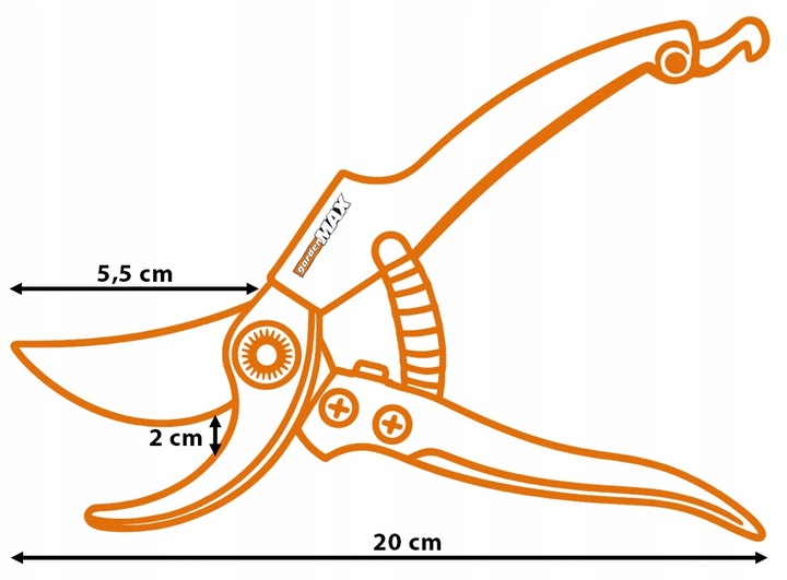 SEKATOR RĘCZNY PROFESJONALNY OGRODNICZY DO GAŁĘZI ROŚLIN gMAX 474A