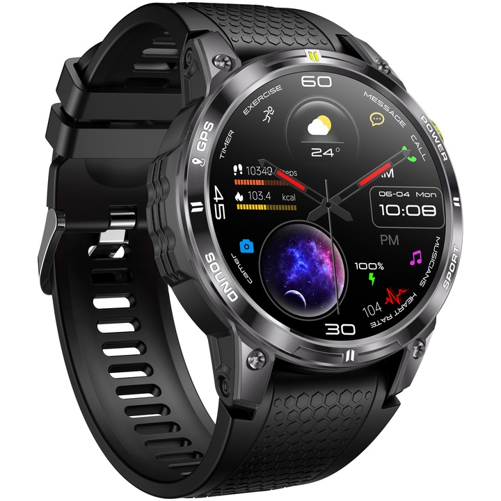 SMARTWATCH MĘSKI ZEGAREK GPS AMOLED 400mAh POLSKIE MENU Rozmowy
