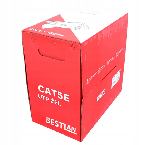 Kabel sieciowy zewnętrzny ziemny nieekranowany UTP 5E ŻEL 305m