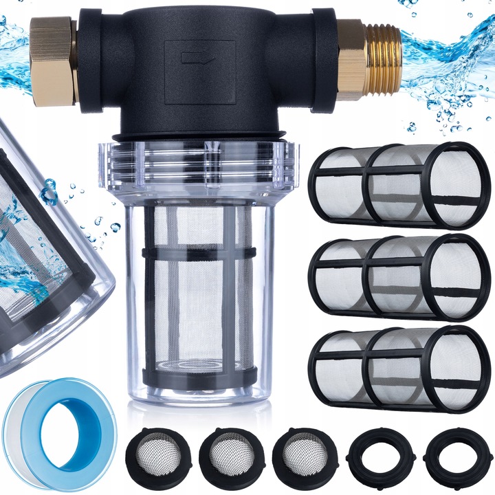 UNIWERSALNY FILTR WODY DO KRANU MYJKI MAUZERA INSTALACYJNY 3/4” PIACH