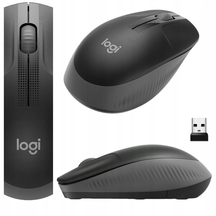 Myszka bezprzewodowa Logitech M190 Logi Czarna optyczna 1000 DPI Wygodna