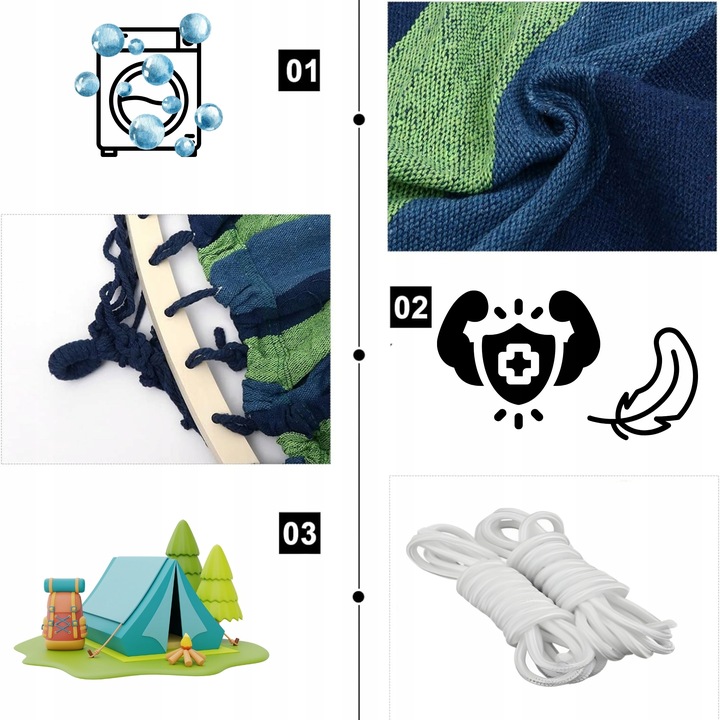 HAMAK OGRODOWY DWUOSOBOWY XXL 2 Osobowy Turystyczny Z DRĄŻKIEM DUŻY