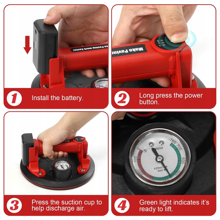 Automatyczna akumulatorowa elektryczna przyssawka próżniowa 2 x