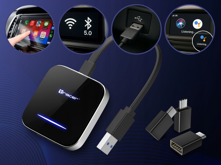 Adapter Carplay Android Auto bezprzewodowy Tracer CarLink PRO