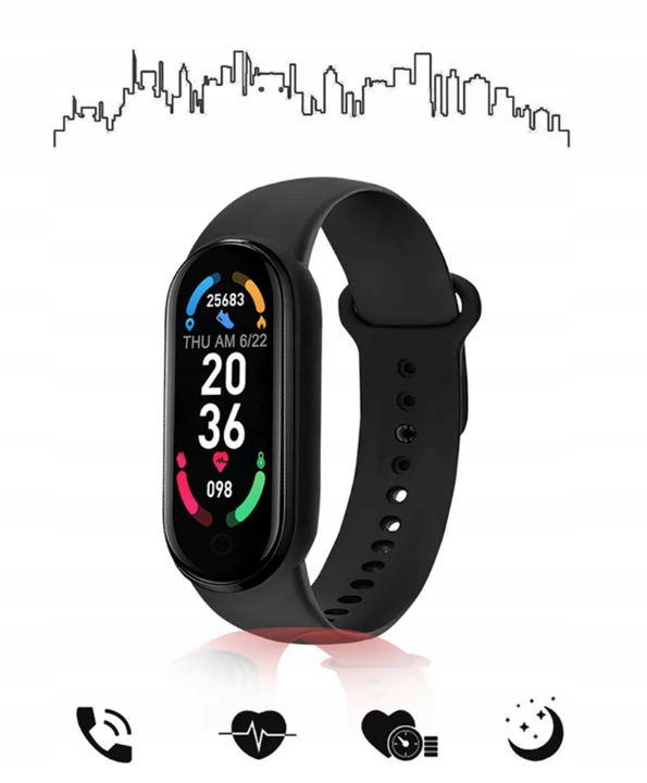 SMARTWATCH SMARTBAND ZEGAREK OPASKA SPORTOWA M7 APLIKACJE PL KROKOMIERZ ITP
