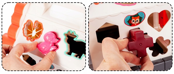 MULTIDOMEK DOMEK INTERAKTYWNY SORTER KLOCKI PIANINKO ZWIERZĄTKA DLA DZIECI