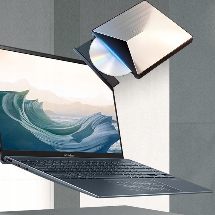 Napęd Zewnętrzny DVD Odtwarzacz CD USB-C 3.0 Nagrywarka do Laptopa USB 2w1