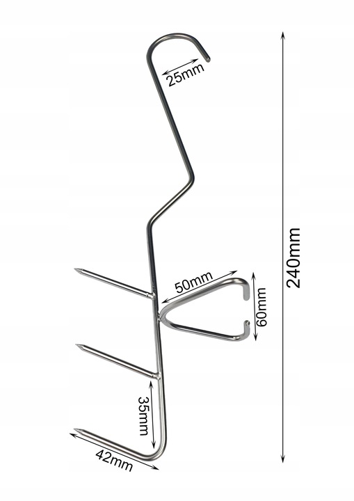 H-324 hak do wędzenia ryb potrójny wędzarniczy do pstrąga makreli