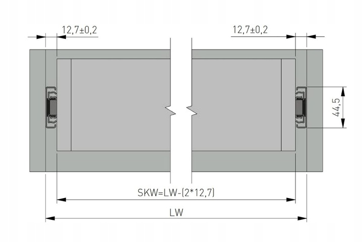 Prowadnica kulkowa H45 GTV PRO do szuflad 650 mm pełny wysuw udźwig