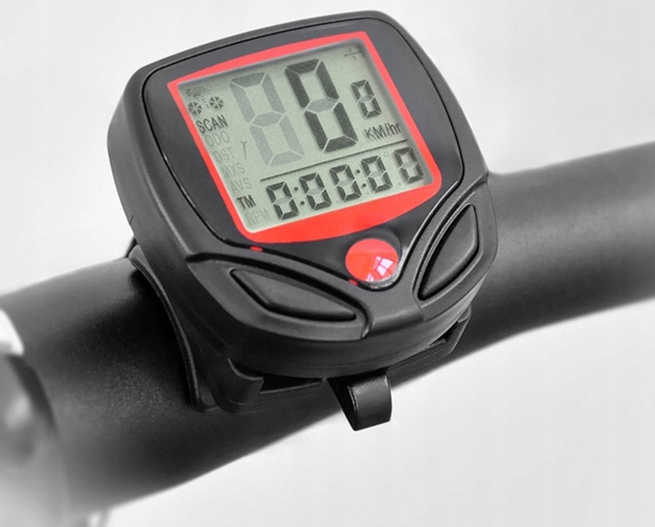 LICZNIK ROWEROWY WODOODPORNY PRĘDKOŚCIOMIERZ LCD PRĘDKOŚĆ PRZEBIEG ZEGAR