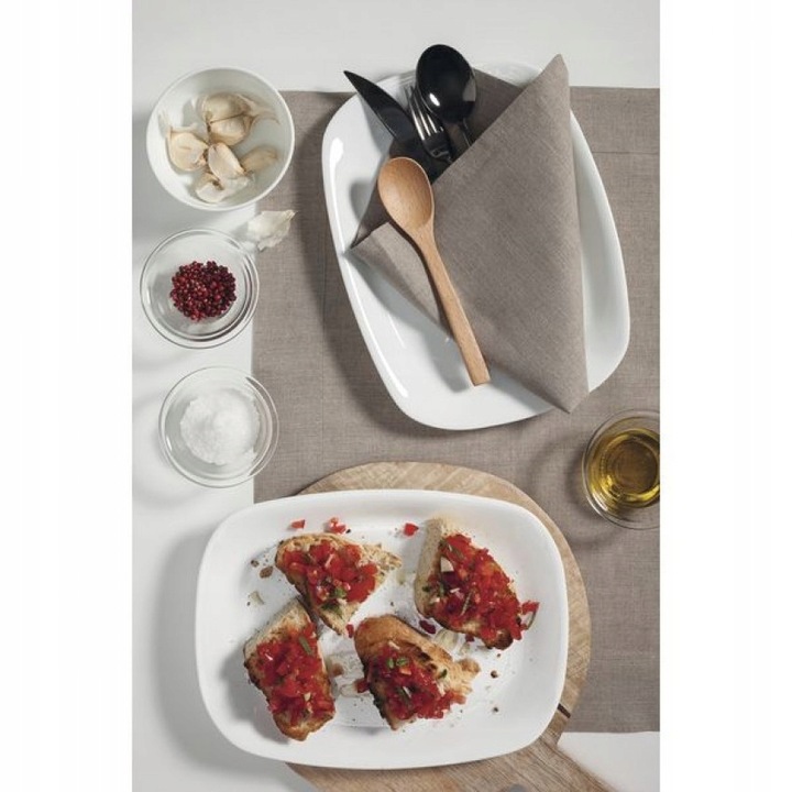 Serwis obiadowy na os 6 osób kwadratowy do zmywarki komplet talerzy biały