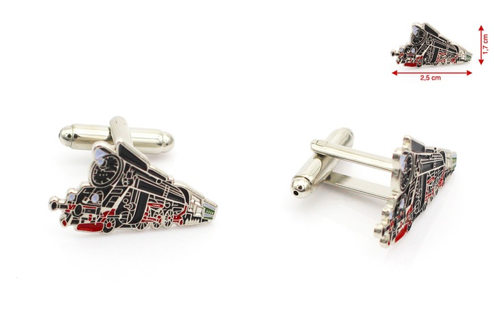 Zabytkowy pociąg HEFAJSTOS Spinki mankiet i krawat