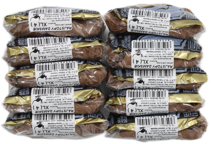 10X POLSKIE Rajstopy elastil 20DEN 4-XL duży klin