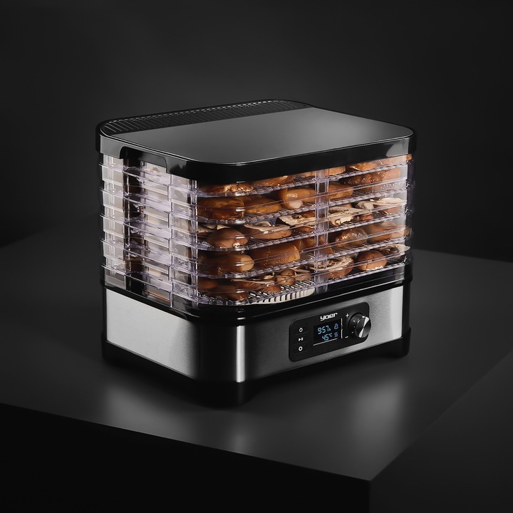 DUŻA Suszarka do Grzybów Owoców Warzyw Yoer INOX +Termoobieg 450W +Timer