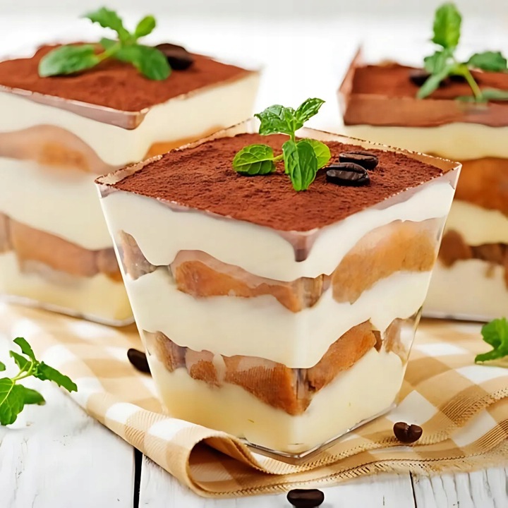 PUCHARKI KWADRATOWE DO DESERÓW 120ml 50szt NA PRZEKĄSKI DESERY POJEMNIKI