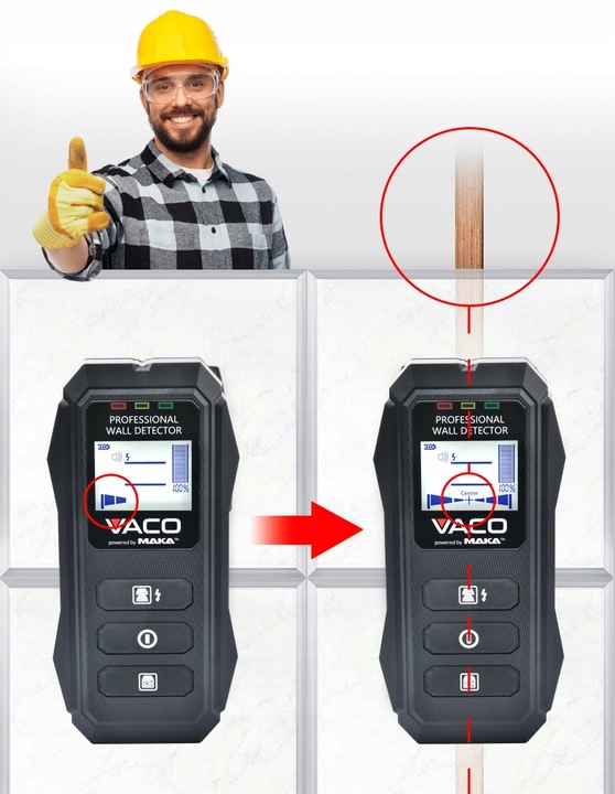 WYKRYWACZ PRZEWODÓW Detektor napięcia METALI Drewna PROFILI Rur KABLI