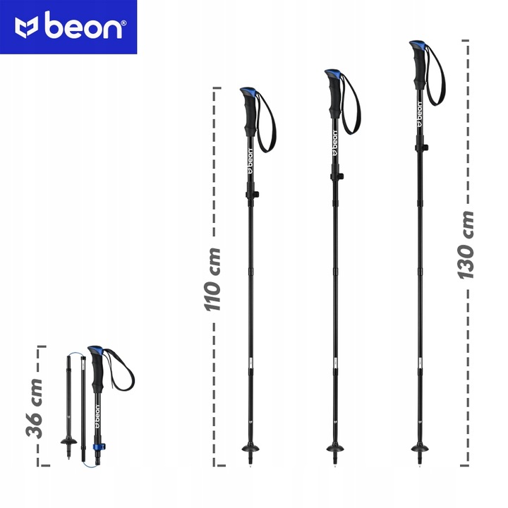 KIJE TREKKINGOWE SKŁADANE REGULOWANE KIJKI W GÓRY TURYSTYCZNE ALUMINIOWE