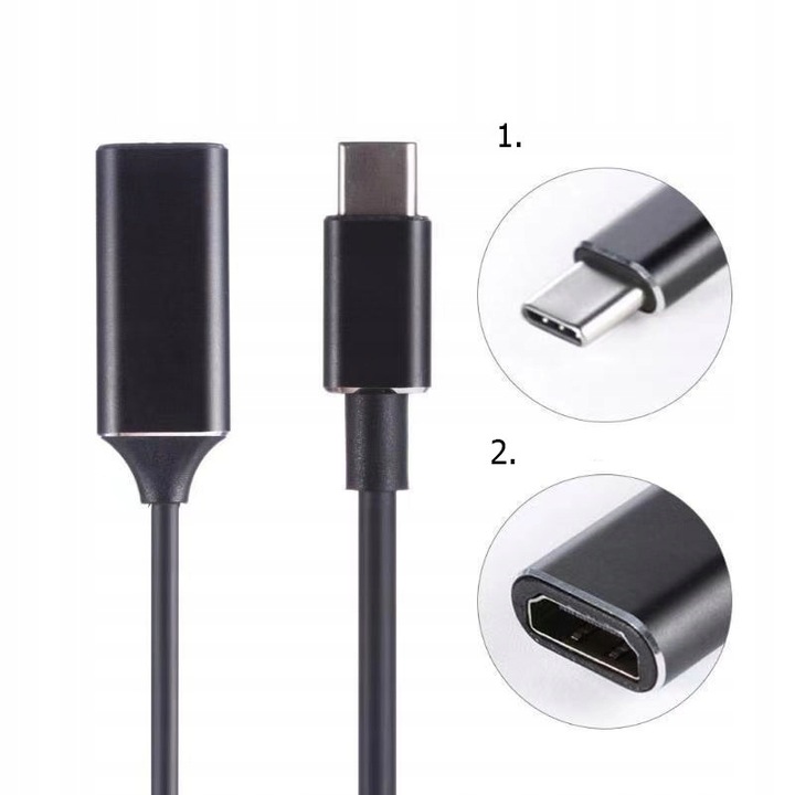 KABEL ADAPTER Przejściówka USB-C 3.1 DO HDMI 4K UHD MHL do Macbook Samsung