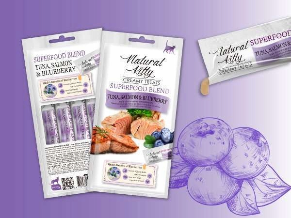 Natural Kitty Premium Tuńczyk, łosoś & borówka x 3