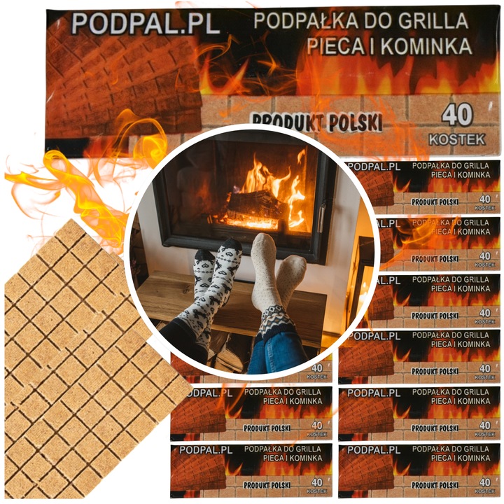 400 KOSTEK PODPAŁKA DO GRILLA WYDAJNA DO PIECA KOMINKA EKOLOGICZNA